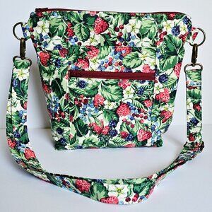 NEW Berry Floral Berries Crossbody Purse | Lightweight Washable Shoulder Bag